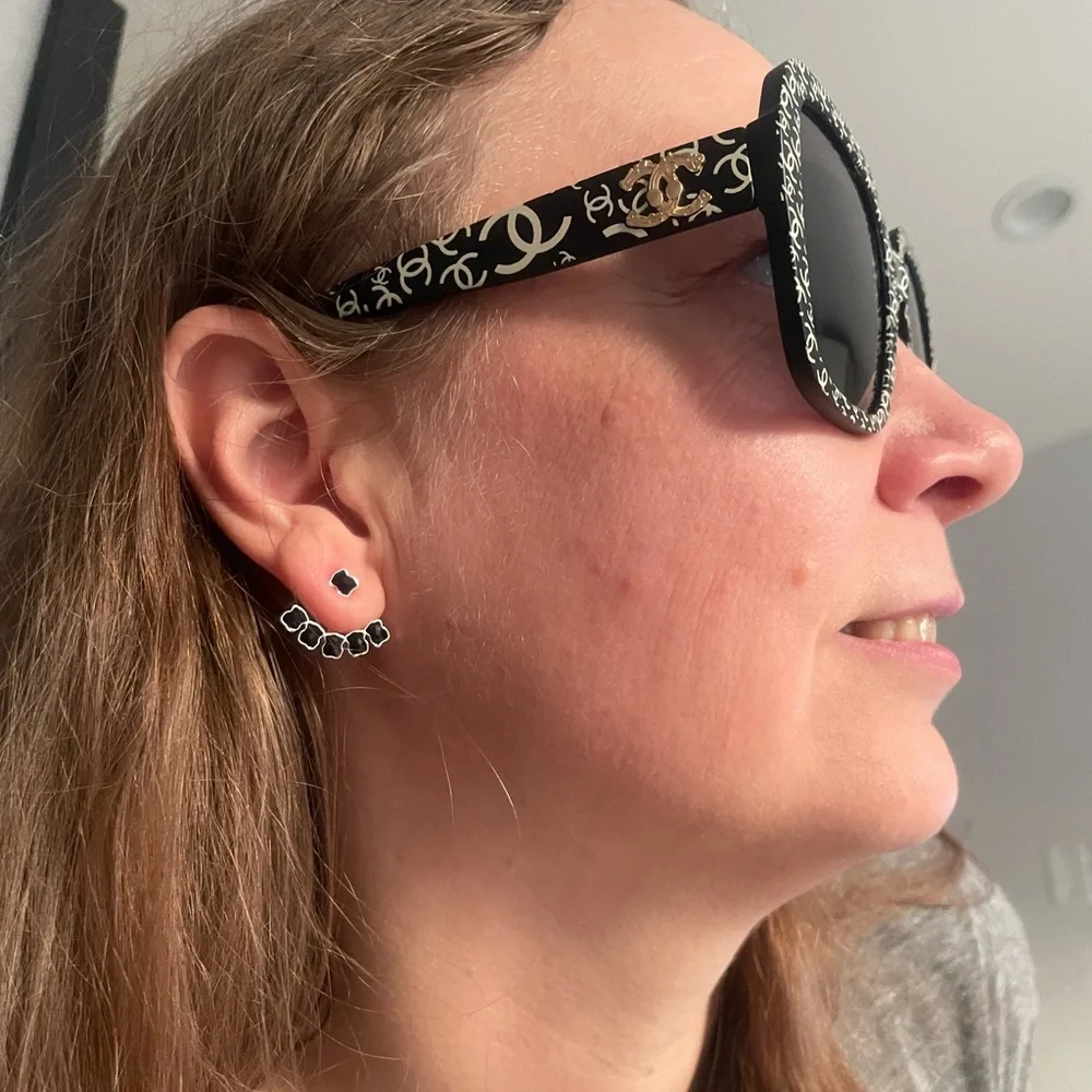 Chanel Sunglasses Glasses Out of Protective Case Large Ergonomics Black - Picture 8 of 16